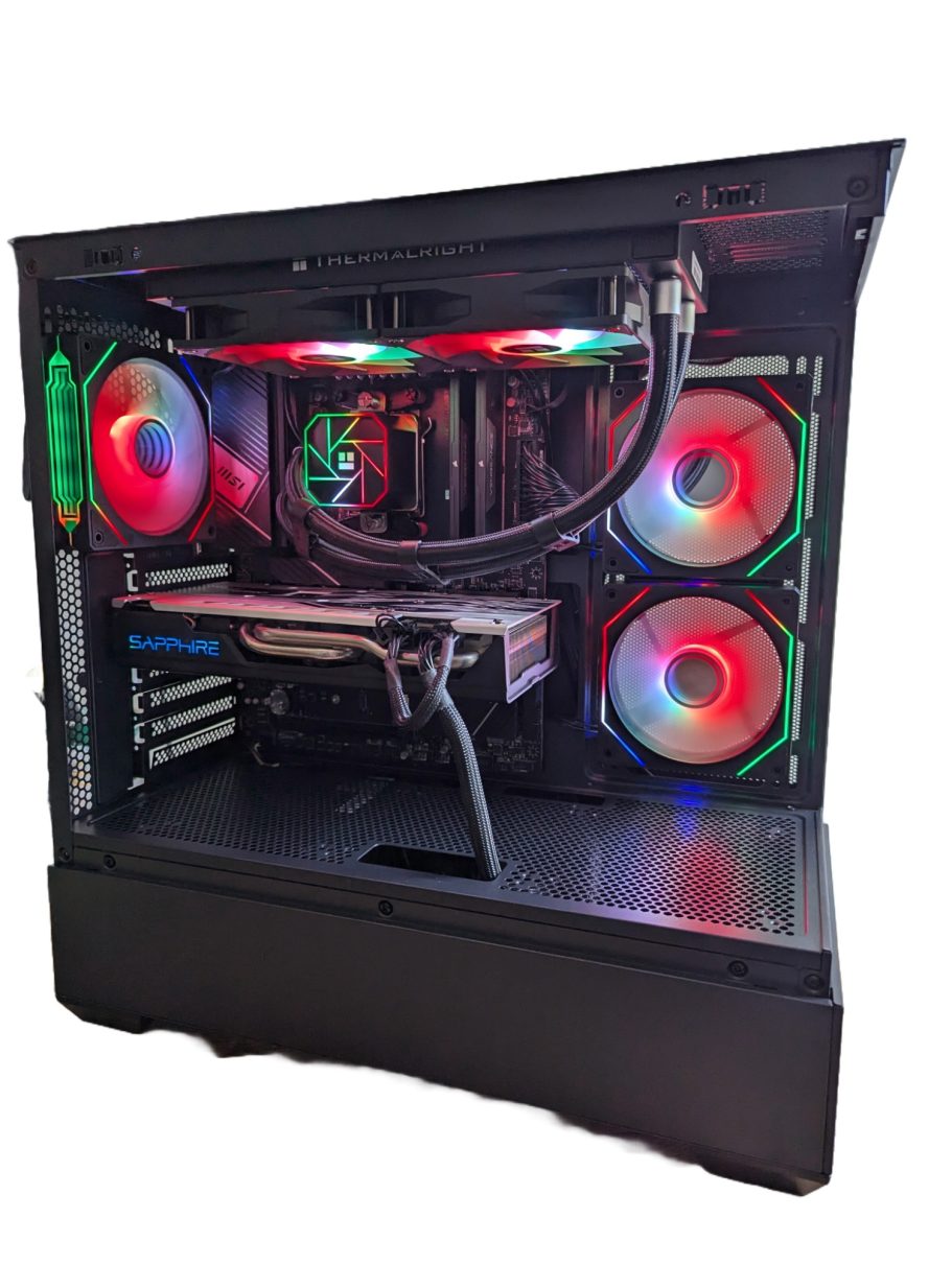 SAMA SV02 case with windows removed Red and RGB lights open case